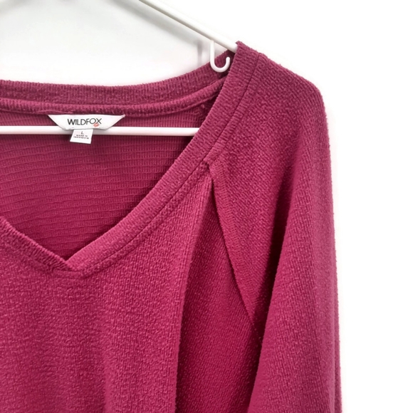 Wildfox Haley Fuchsia Brushed Sweatshirt Large - Picture 5 of 8